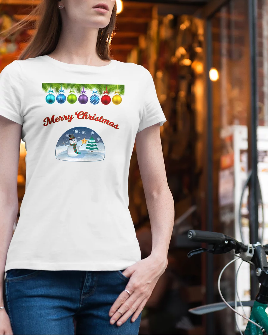 Christmas tree bubbles drukowany t-shirt , Prezent  | dla Faceta | Kobiety